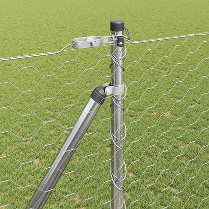 Fence with Posts Silver 1.6 x 50 m PVC-coated steel