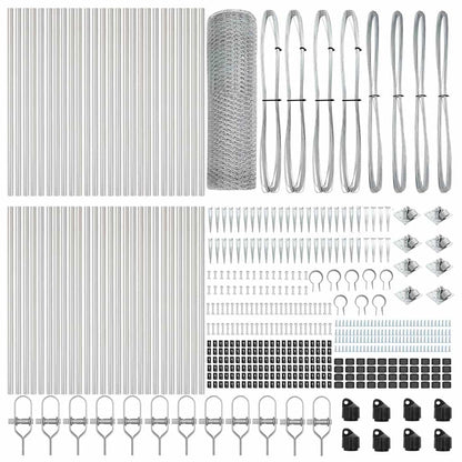 Fence with Posts Silver 0.6 x 100 m PVC-coated steel