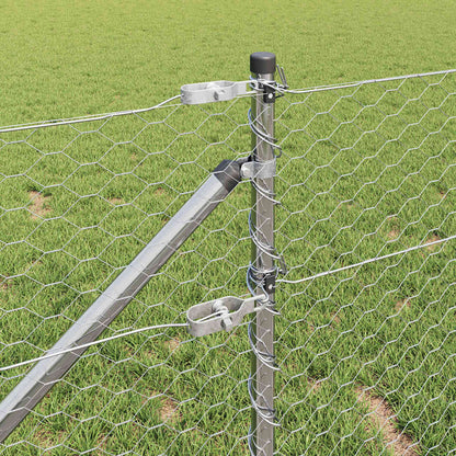 Fence with Posts Silver 0.6 x 100 m PVC-coated steel