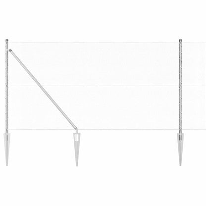 Fence with Posts Silver 1 x 100 m PVC-coated steel