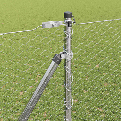 Fence with Posts Silver 1.6 x 100 m PVC-coated steel