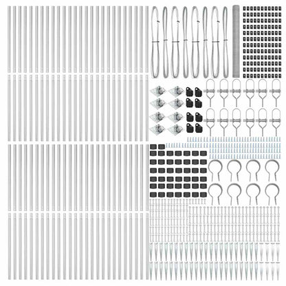 Fence with Posts Silver 1.6 x 100 m PVC-coated steel