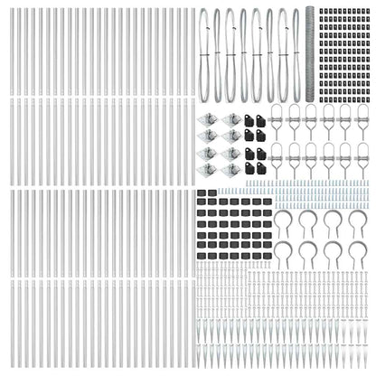 Fence with Posts Silver 1.6 x 100 m PVC-coated steel