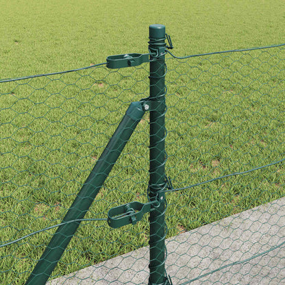 Fence with Posts Green 0.6 x 10 m PVC-coated steel