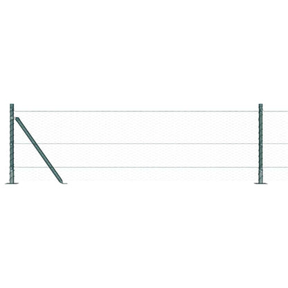 Fence with Posts Green 0.6 x 10 m PVC-coated steel