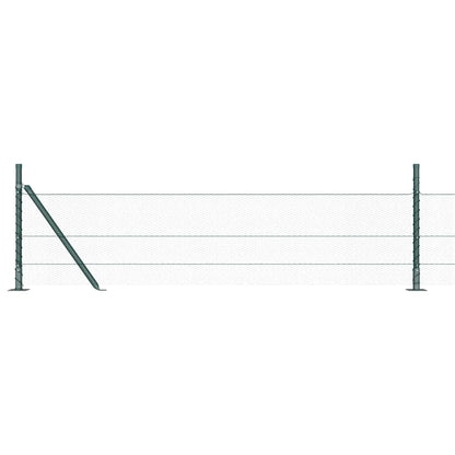 Fence with Posts Green 0.4 x 50 m PVC-coated steel