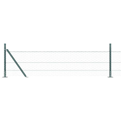 Fence with Posts Green 0.4 x 50 m PVC-coated steel
