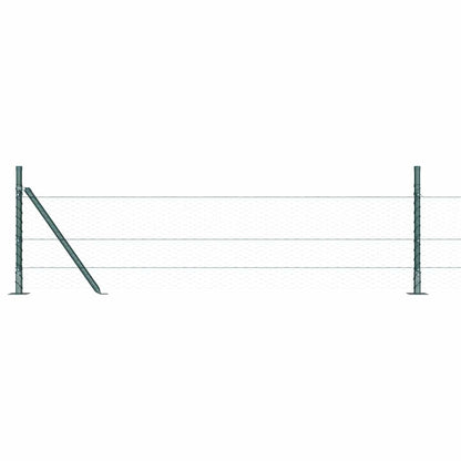 Fence with Posts Green 0.5 x 50 m PVC-coated steel