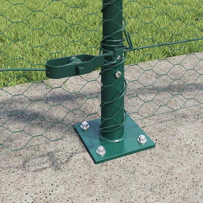 Fence with Posts Green 1 x 50 m PVC-coated steel