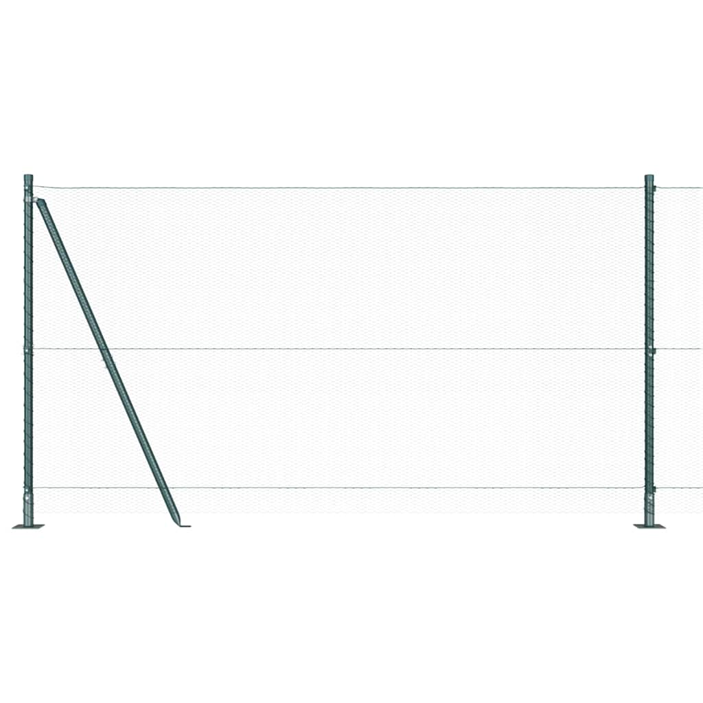 Fence with Posts Green 1.2 x 50 m PVC-coated steel