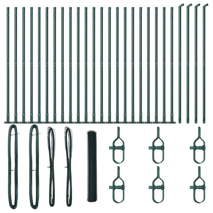 Fence with Posts Green 1.2 x 50 m PVC-coated steel