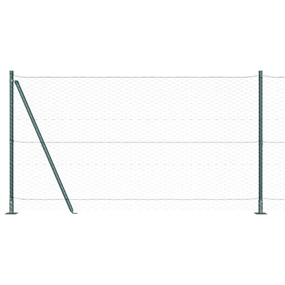 Fence with Posts Green 1.2 x 50 m PVC-coated steel