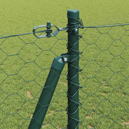 Fence with Posts Green 1.2 x 50 m PVC-coated steel