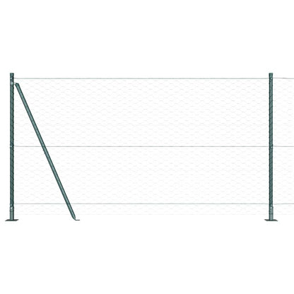 Fence with Posts Green 1.2 x 50 m PVC-coated steel