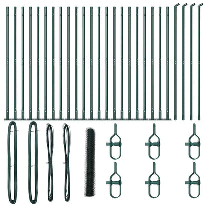 Fence with Posts Green 1.2 x 50 m PVC-coated steel