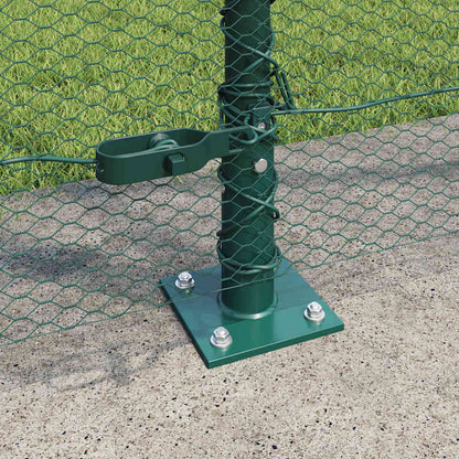 Fence with Posts Green 1.6 x 50 m PVC-coated steel