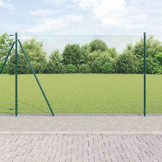 Fence with Posts Green 1.6 x 50 m PVC-coated steel