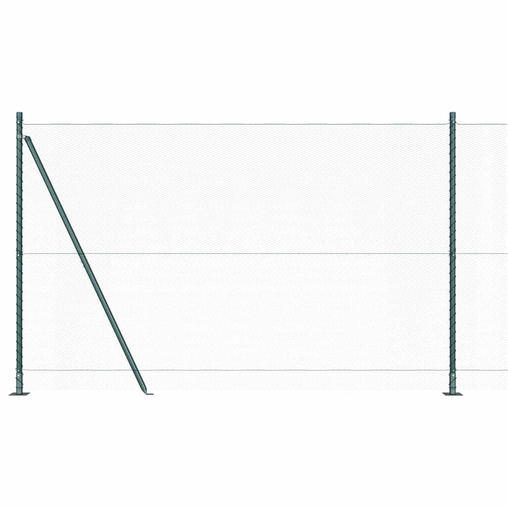 Fence with Posts Green 1.6 x 50 m PVC-coated steel