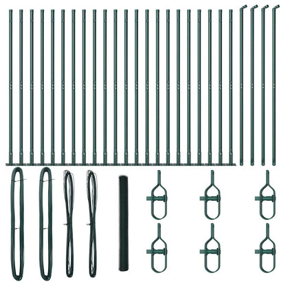 Fence with Posts Green 1.6 x 50 m PVC-coated steel
