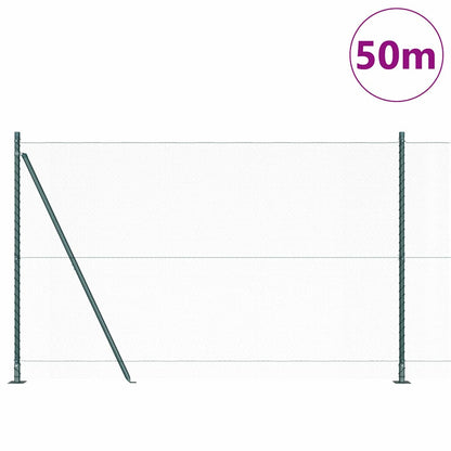 Fence with Posts Green 1.6 x 50 m PVC-coated steel