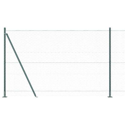 Fence with Posts Green 1.6 x 50 m PVC-coated steel