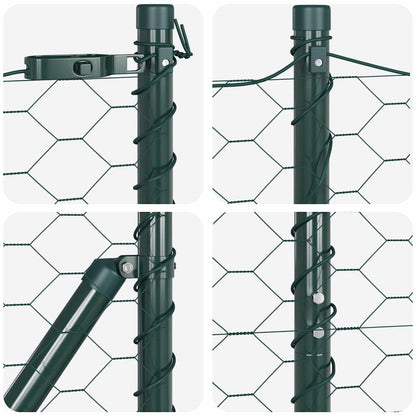 Fence with Posts Green 1.6 x 50 m PVC-coated steel