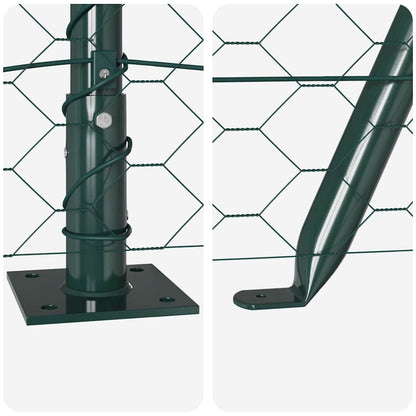 Fence with Posts Green 1.6 x 50 m PVC-coated steel