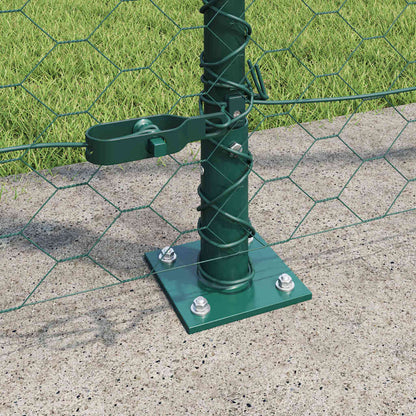 Fence with Posts Green 1.6 x 50 m PVC-coated steel