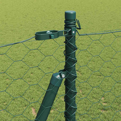 Fence with Posts Green 1.6 x 50 m PVC-coated steel