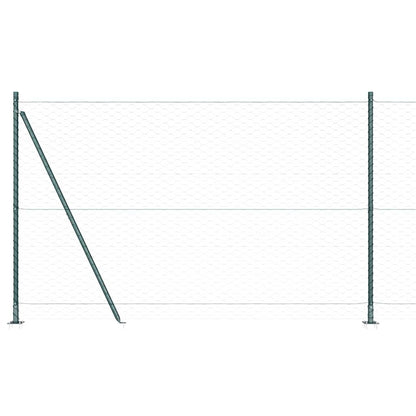 Fence with Posts Green 1.6 x 50 m PVC-coated steel