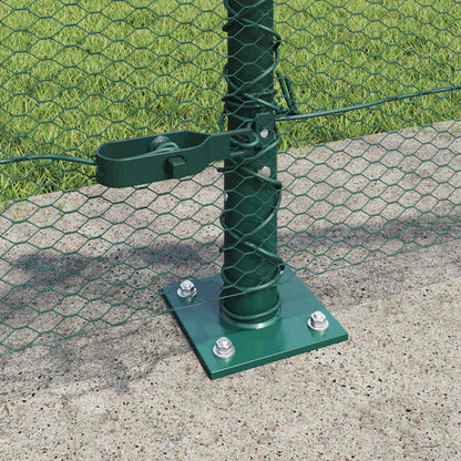 Fence with Posts Green 0.5 x 100 m PVC-coated steel