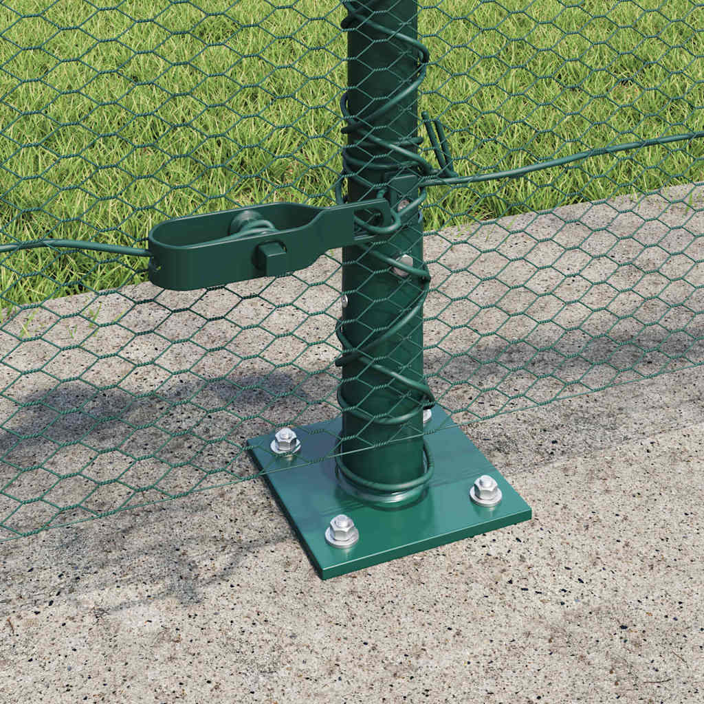 Fence with Posts Green 0.6 x 100 m PVC-coated steel