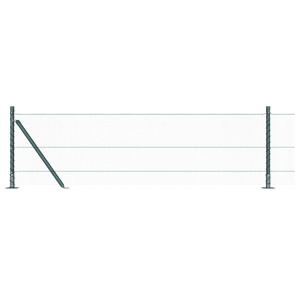 Fence with Posts Green 0.6 x 100 m PVC-coated steel