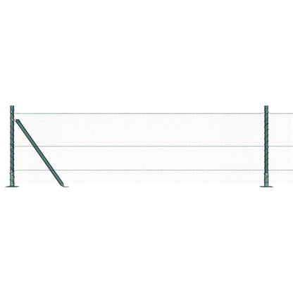 Fence with Posts Green 0.6 x 100 m PVC-coated steel
