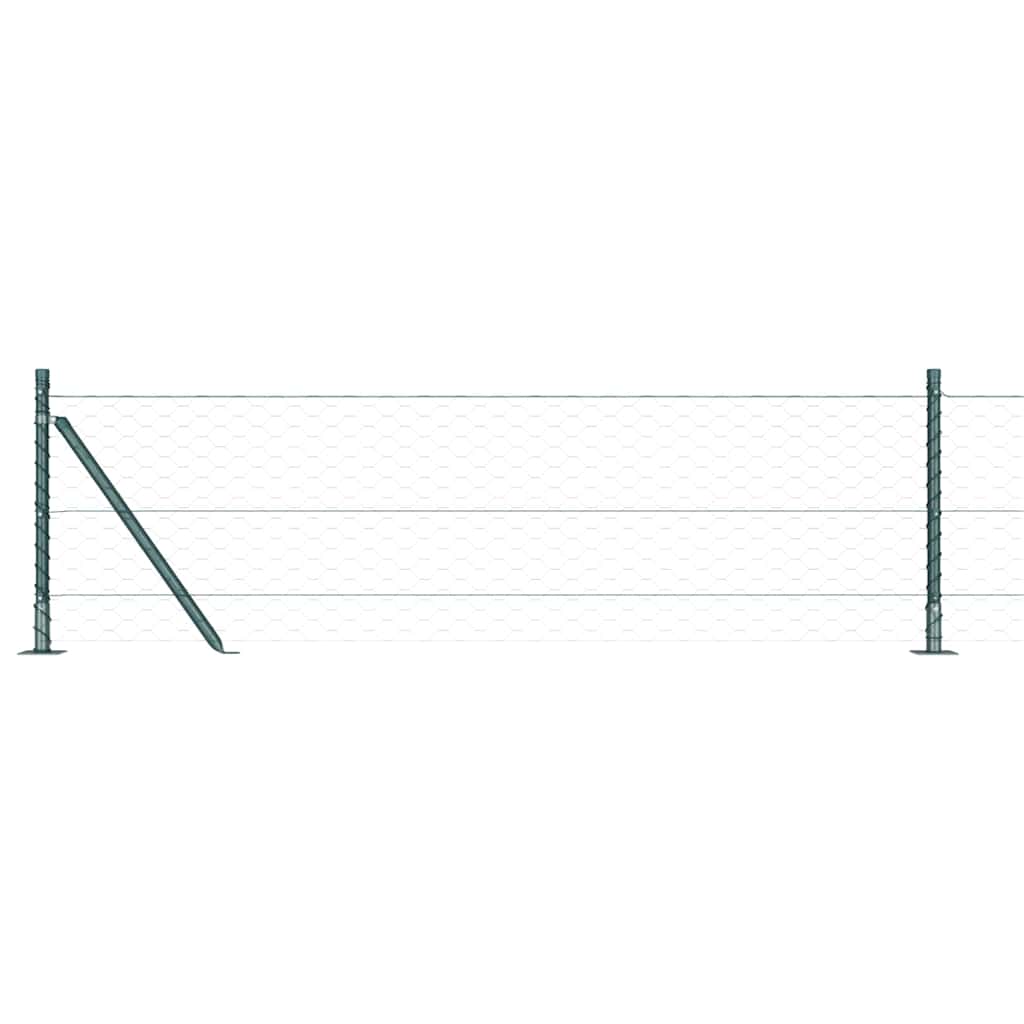 Fence with Posts Green 0.6 x 100 m PVC-coated steel