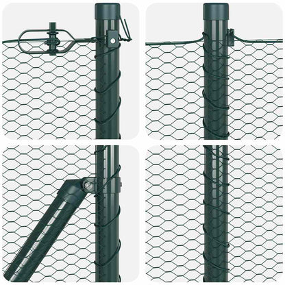 Fence with Posts Green 0.8 x 100 m PVC-coated steel