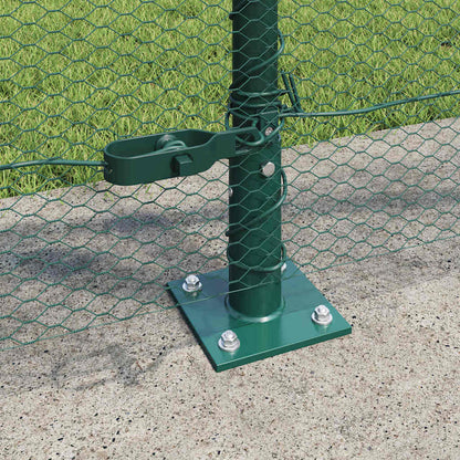 Fence with Posts Green 0.8 x 100 m PVC-coated steel