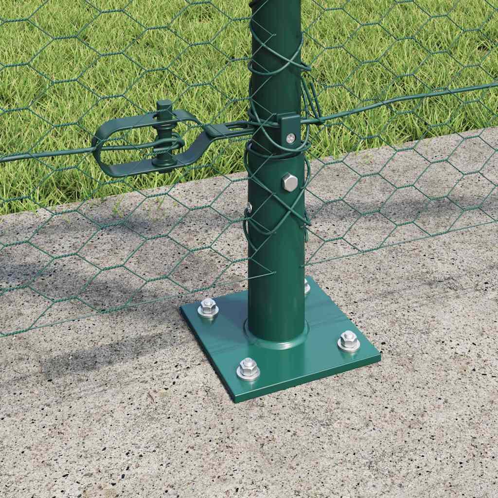 Fence with Posts Green 1.2 x 100 m PVC-coated steel