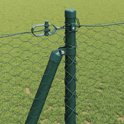 Fence with Posts Green 1.2 x 100 m PVC-coated steel