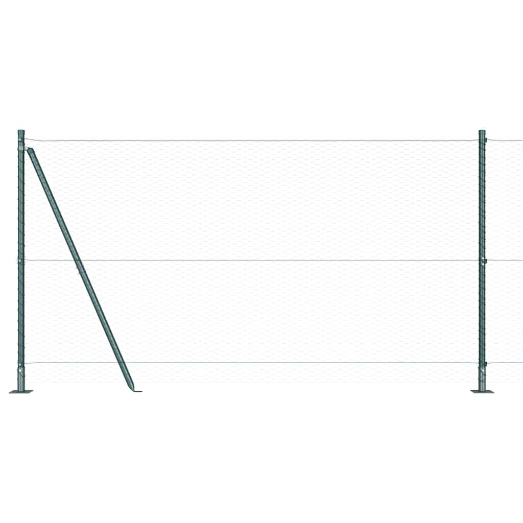 Fence with Posts Green 1.2 x 100 m PVC-coated steel