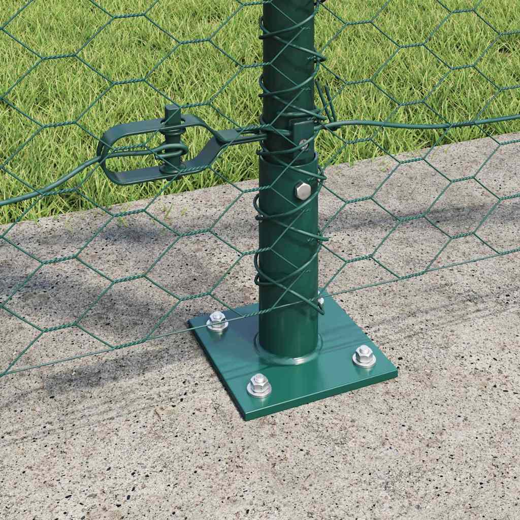 Fence with Posts Green 1.2 x 100 m PVC-coated steel