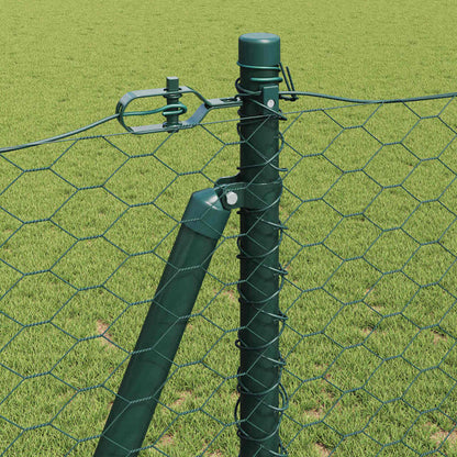 Fence with Posts Green 1.2 x 100 m PVC-coated steel