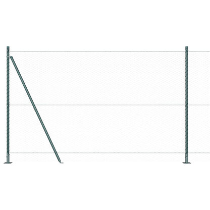 Fence with Posts Green 1.4 x 100 m PVC-coated steel