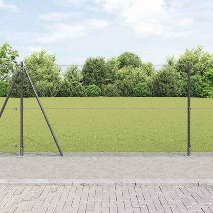 Fence with Posts Grey 1.2 x 10 m PVC-coated steel