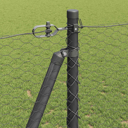 Fence with Posts Grey 1.2 x 10 m PVC-coated steel