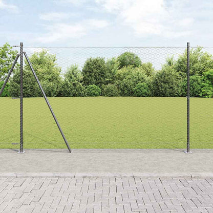 Fence with Posts Grey 1.4 x 10 m PVC-coated steel