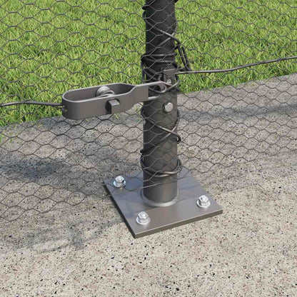 Fence with Posts Grey 1.6 x 10 m PVC-coated steel
