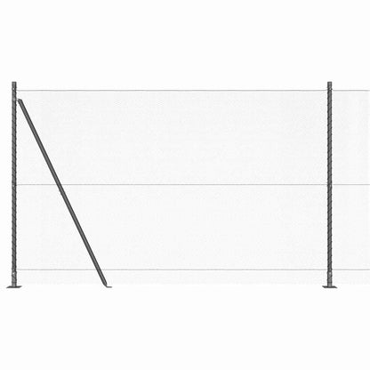 Fence with Posts Grey 1.6 x 10 m PVC-coated steel