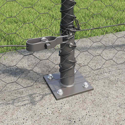 Fence with Posts Grey 1.6 x 10 m PVC-coated steel