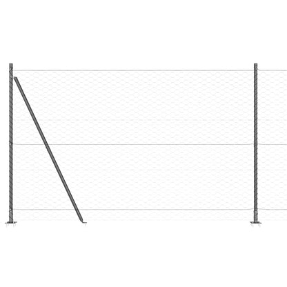 Fence with Posts Grey 1.6 x 10 m PVC-coated steel